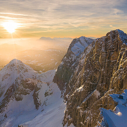 The Hohe Dachstein in Styria at sunset