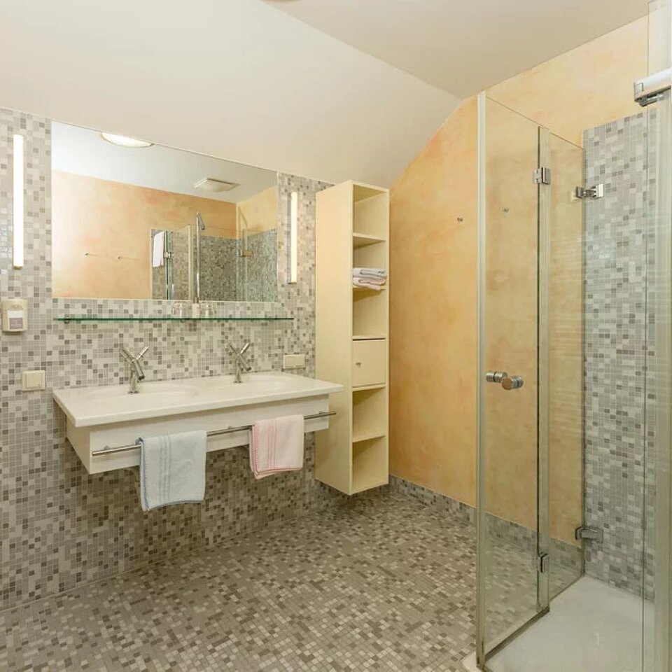 Apartment Krippenstein Ramsauhof Apartment Krippenstein bathroom with shower © Christine Höflehner